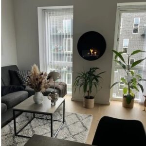 Delaware Black - Round Wall Mounted Biofireplace